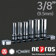 NEPROS 네프로스 3/8인치 6각 롱 핸드소켓세트 복스 ( 6PCS ) NTB3L06A